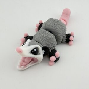 Brelok 3D Opos RUCHOMY | Opossum figurka | Śmieszny brelok prezent